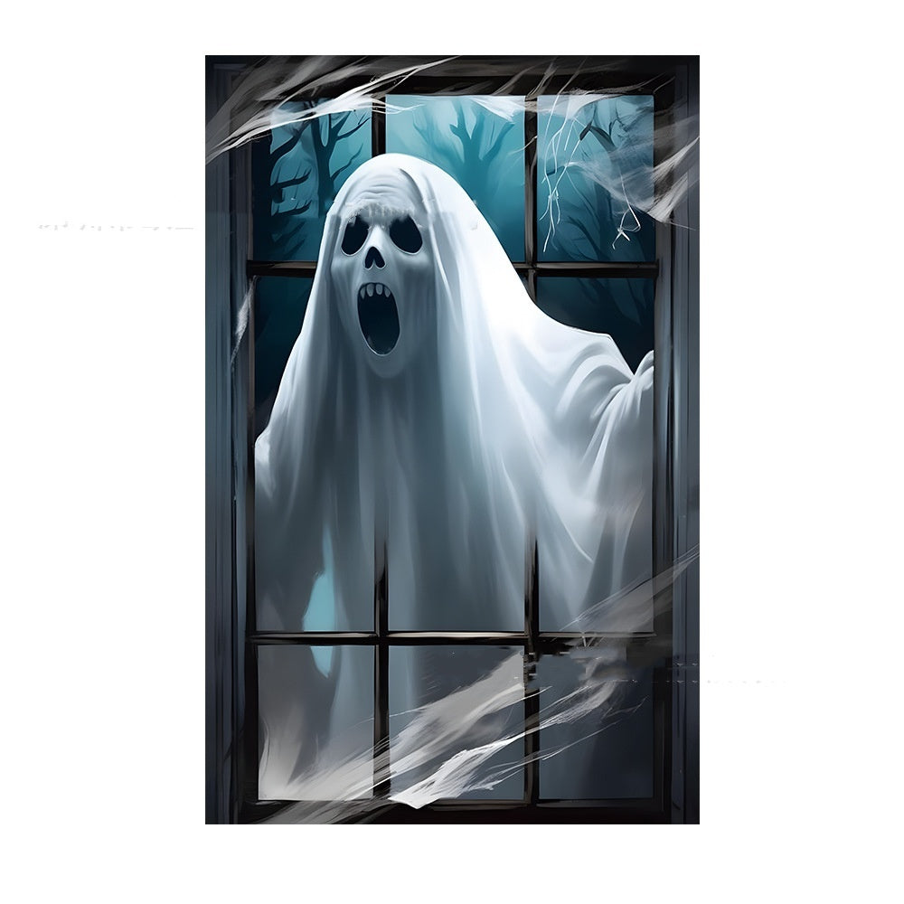 Halloween Scary Nun Window Decoration – Spooky Party Prop for Haunted House & Trick-or-Treat