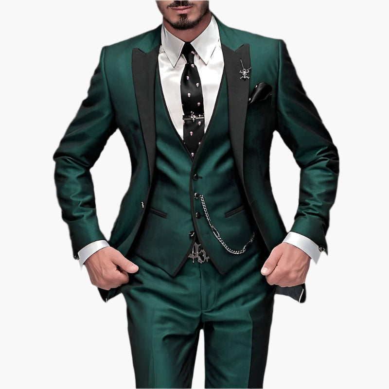 Men's 3-Piece Formal Business Suit Set – Classic Slim Fit, Modern Elegance, Versatile for Weddings & Office