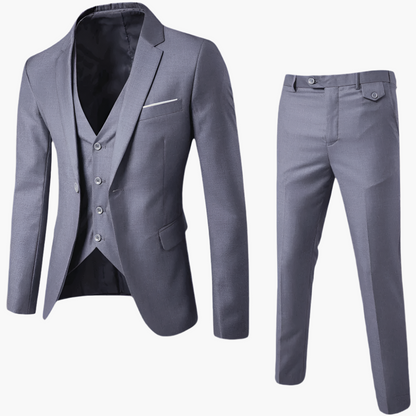 Men's Classic Three-Piece Suit with Vest – Formal Business & Wedding Attire