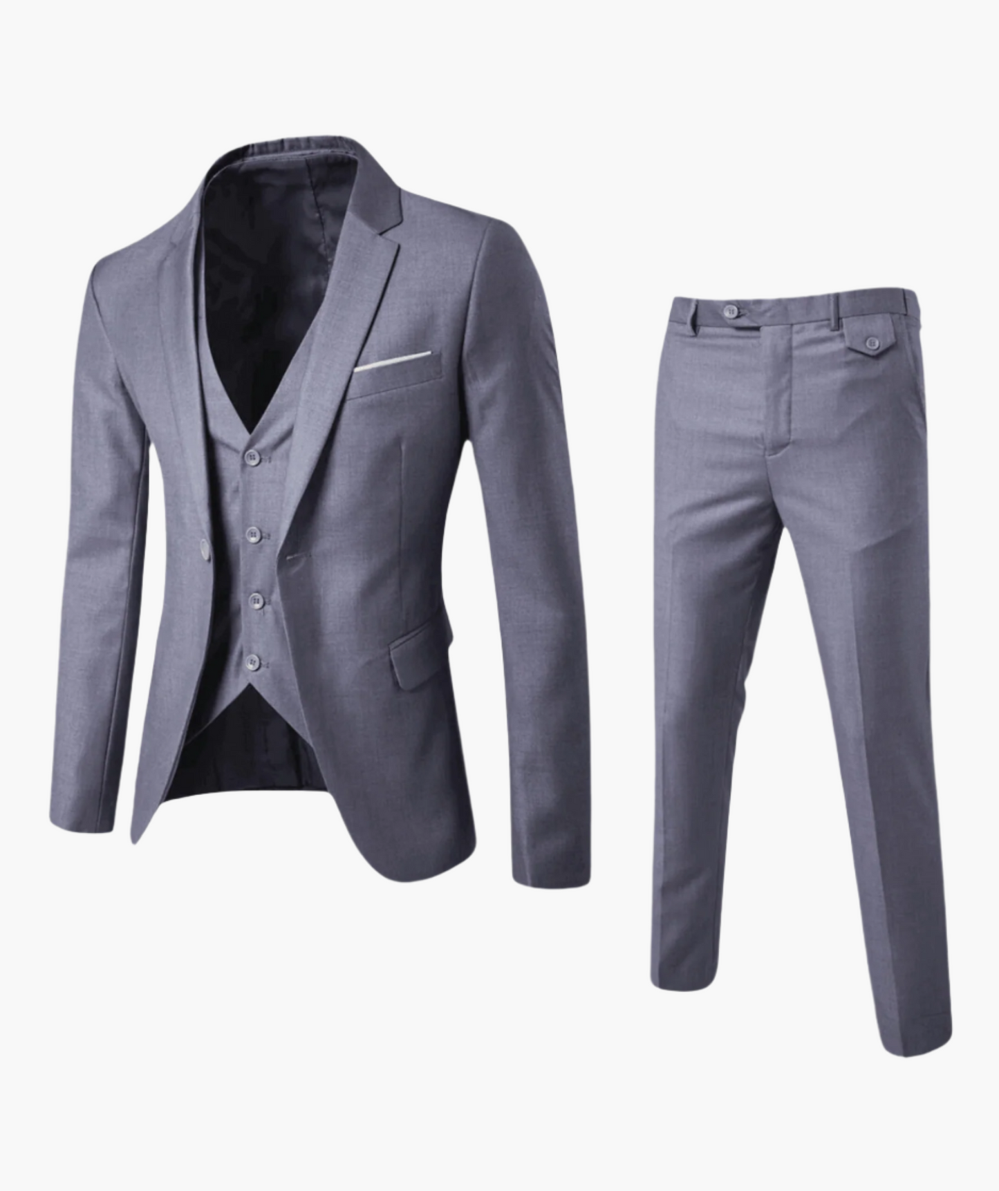 Men's Classic Three-Piece Suit with Vest – Formal Business & Wedding Attire