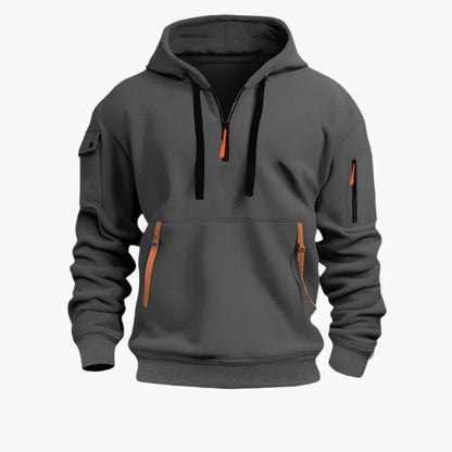 Men's Tactical Outdoor Utility Hoodie with Multi-Pocket Design