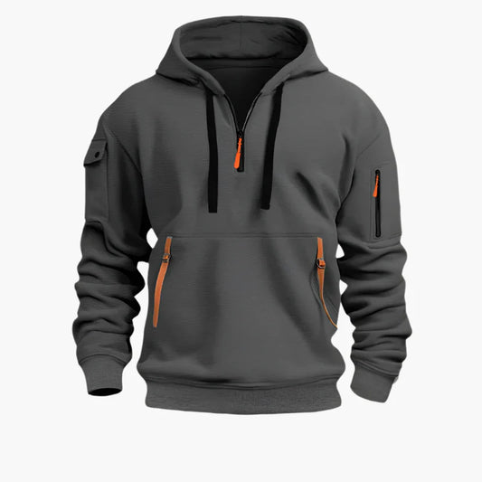 Men's Tactical Outdoor Utility Hoodie with Multi-Pocket Design
