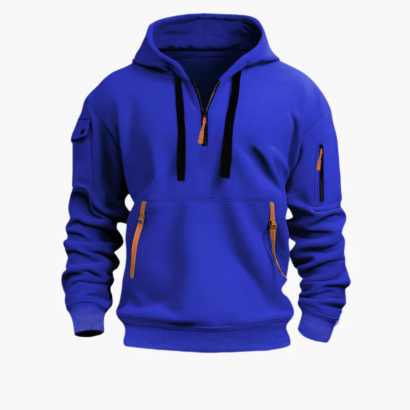 Men's Tactical Outdoor Utility Hoodie with Multi-Pocket Design