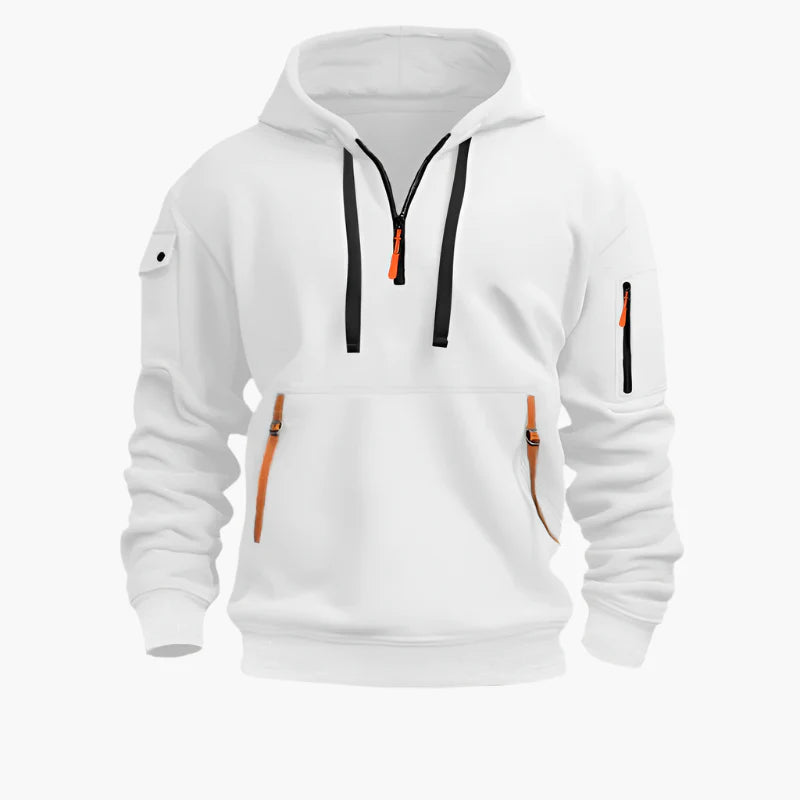 Men's Tactical Outdoor Utility Hoodie with Multi-Pocket Design