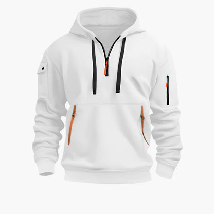 Men's Tactical Outdoor Utility Hoodie with Multi-Pocket Design