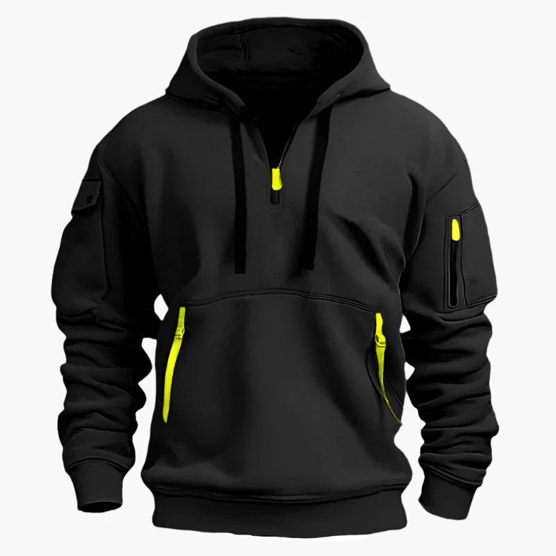 Men's Tactical Outdoor Utility Hoodie with Multi-Pocket Design