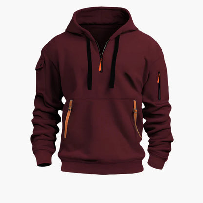 Men's Tactical Outdoor Utility Hoodie with Multi-Pocket Design
