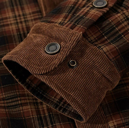 Men's Outdoor Plaid Fleece-Lined Shirt Jacket – Casual Rugged Style