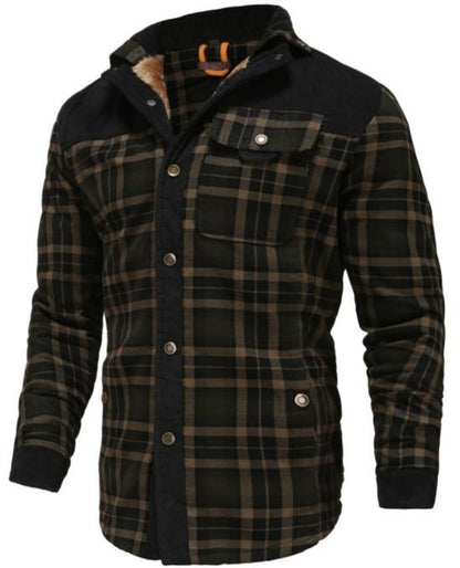 Men's Outdoor Plaid Fleece-Lined Shirt Jacket – Casual Rugged Style
