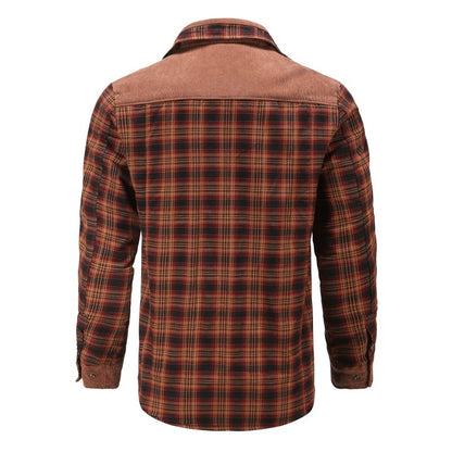 Men's Outdoor Plaid Fleece-Lined Shirt Jacket – Casual Rugged Style