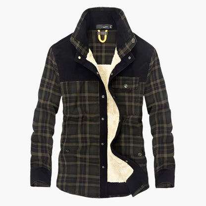Men's Outdoor Plaid Fleece-Lined Shirt Jacket – Casual Rugged Style