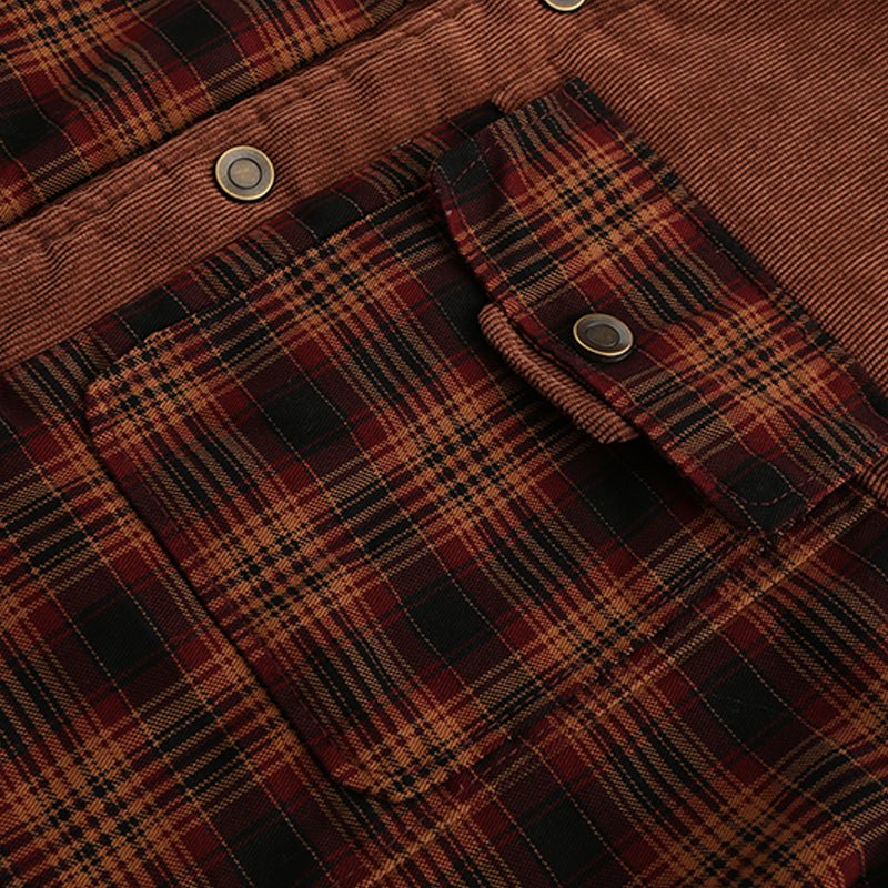 Men's Outdoor Plaid Fleece-Lined Shirt Jacket – Casual Rugged Style