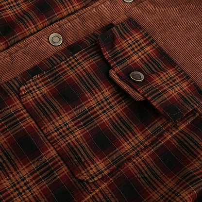 Men's Outdoor Plaid Fleece-Lined Shirt Jacket – Casual Rugged Style