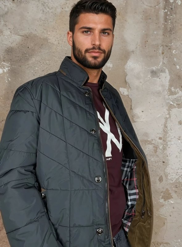 Men's Tailored Quilted Liddesdale Jacket with Faux Fur Collar – Fashionable Winter Outerwear