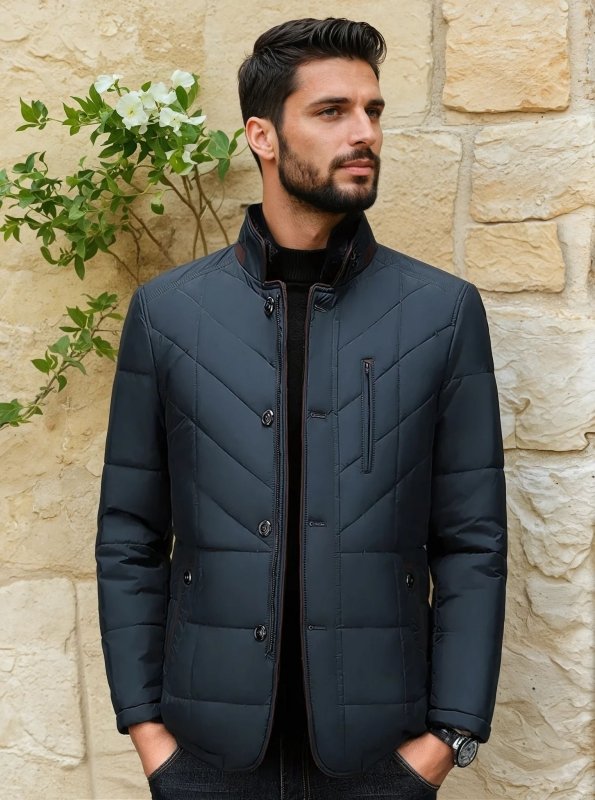 Men's Tailored Quilted Liddesdale Jacket with Faux Fur Collar – Fashionable Winter Outerwear
