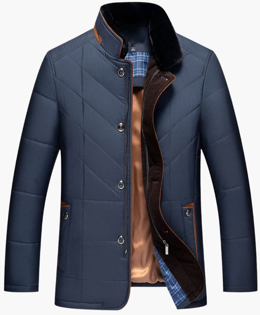 Men's Tailored Quilted Liddesdale Jacket with Faux Fur Collar – Fashionable Winter Outerwear