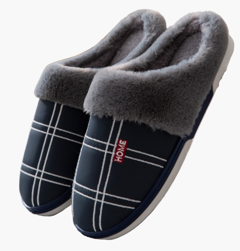 Men's Indoor Slip-On Slippers with Plush Lining and Anti-Slip Sole – Comfortable and Stylish House Shoes