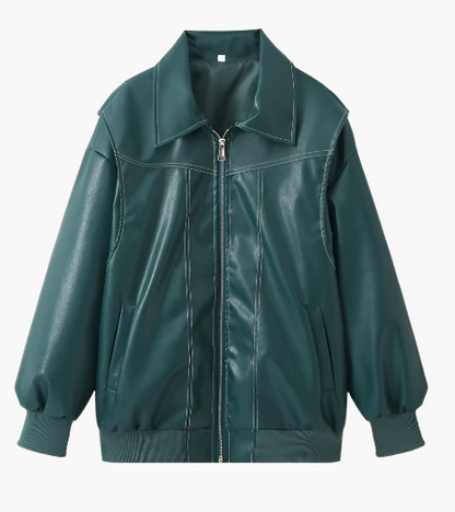 Women's Oversized Bomber Jacket – Casual Streetwear, Comfort Fit, Trendy Everyday Outerwear