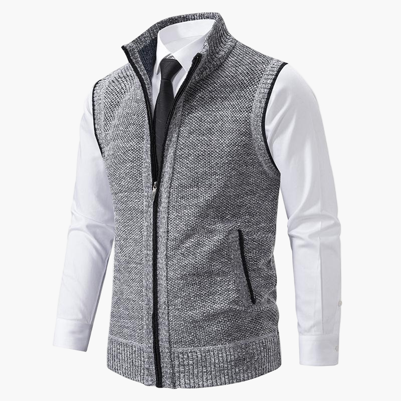 Men's Smart Casual Zip-Up Sweater Vest – Classic Business & Everyday Layer