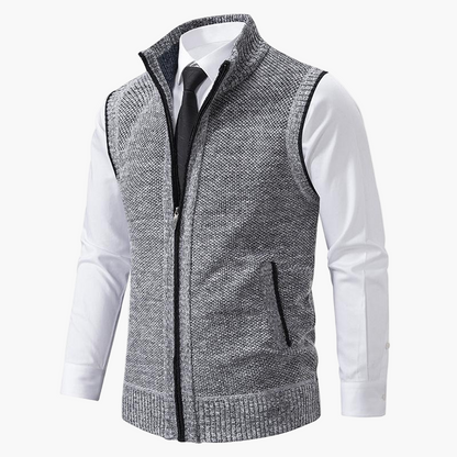 Men's Smart Casual Zip-Up Sweater Vest – Classic Business & Everyday Layer
