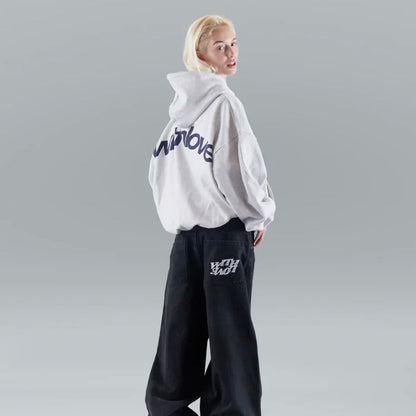 Women's Urban Oversized Hoodie with 'Withlove' Print – Streetwear Style for Winter