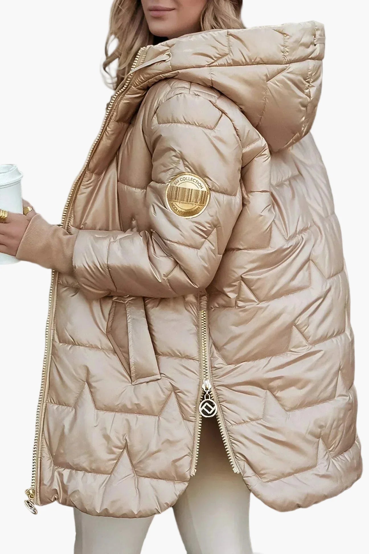 Women's Elegant Quilted Puffer Jacket with Hood – Stylish Autumn Outerwear