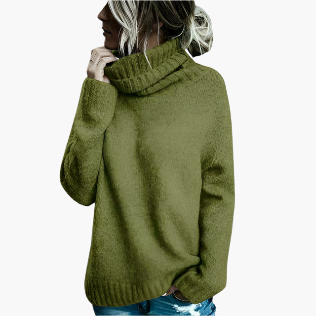 Women's Oversized Turtleneck Sweater – Casual Cozy Knitwear for Everyday Comfort