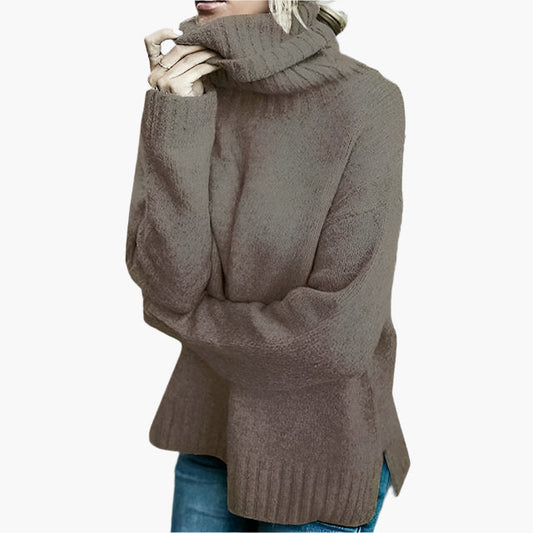 Women's Oversized Turtleneck Sweater – Casual Cozy Knitwear for Everyday Comfort