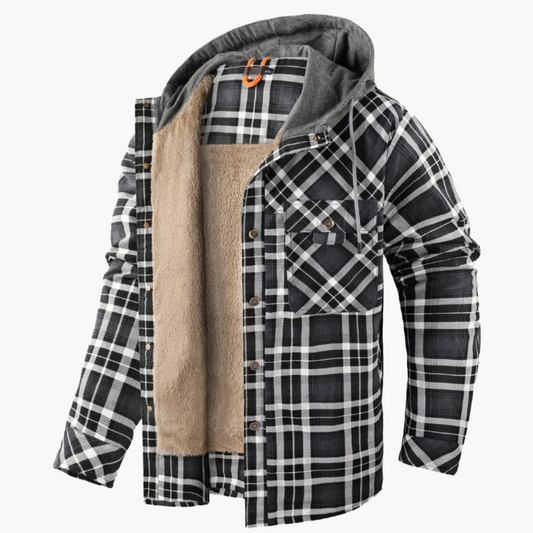 Men's Hooded Plaid Lumber Jacket for Everyday and Outdoor Comfort