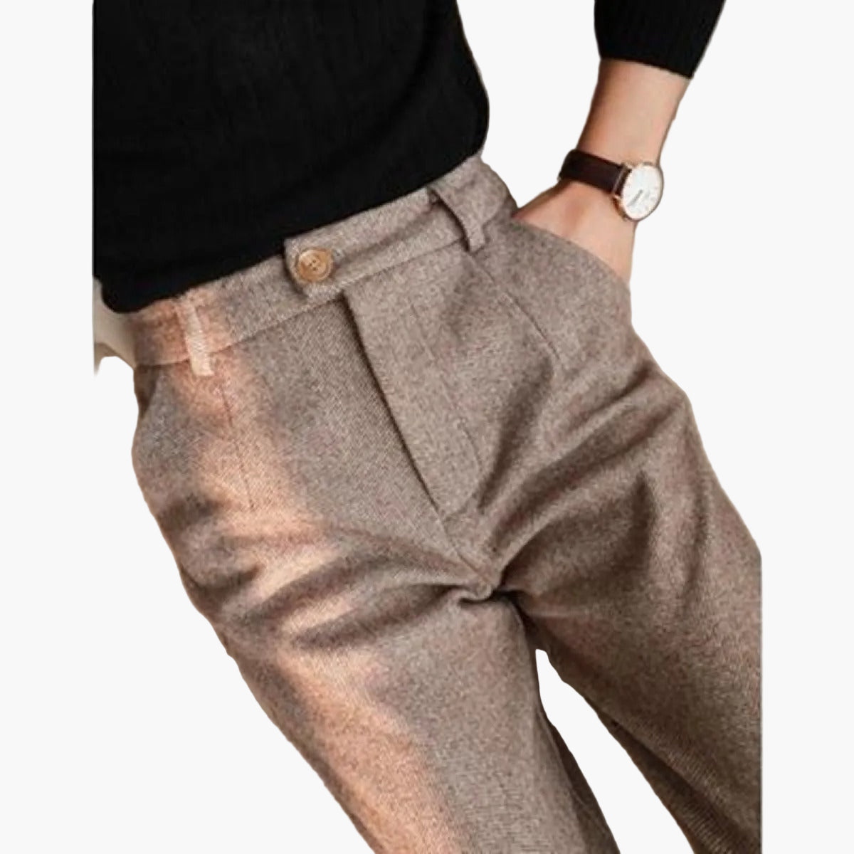 Women's Elegant Wool Trousers - Classic Fit, Business & Formal Style
