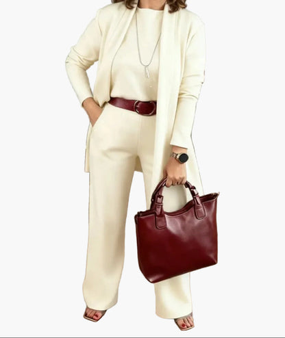 Women's Elegant 3-Piece Minimalist Suit Set for Office and Everyday Wear