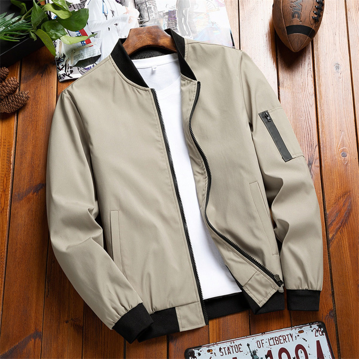 Men's Bomber Jacket Lightweight Summer Casual Outerwear