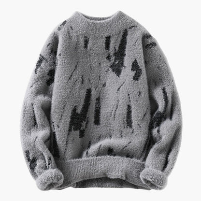 Men's Patterned Knit Sweater – Soft, Cozy Pullover for Fall and Winter, Relaxed Fit, Stylish Everyday Wear