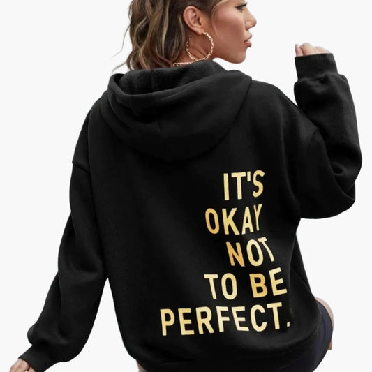 Women's Motivational Quote Oversized Streetwear Hoodie Pullover - Y2K Hip Hop Style