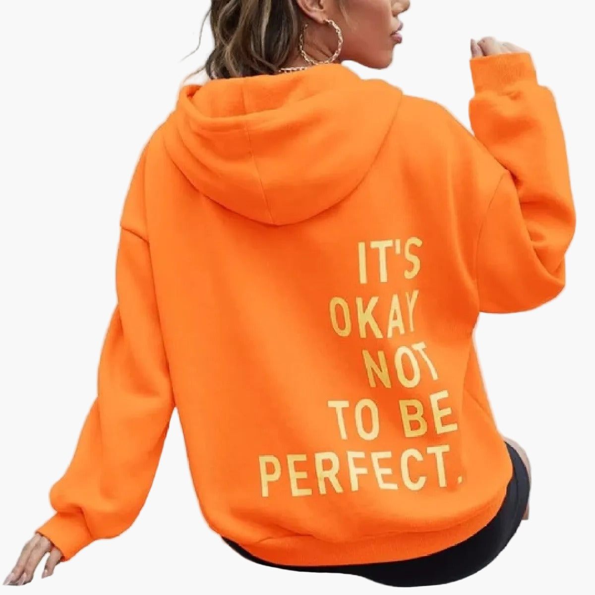 Women's Motivational Quote Oversized Streetwear Hoodie Pullover - Y2K Hip Hop Style