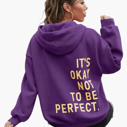 Women's Motivational Quote Oversized Streetwear Hoodie Pullover - Y2K Hip Hop Style