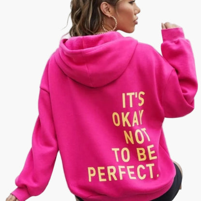 Women's Motivational Quote Oversized Streetwear Hoodie Pullover - Y2K Hip Hop Style