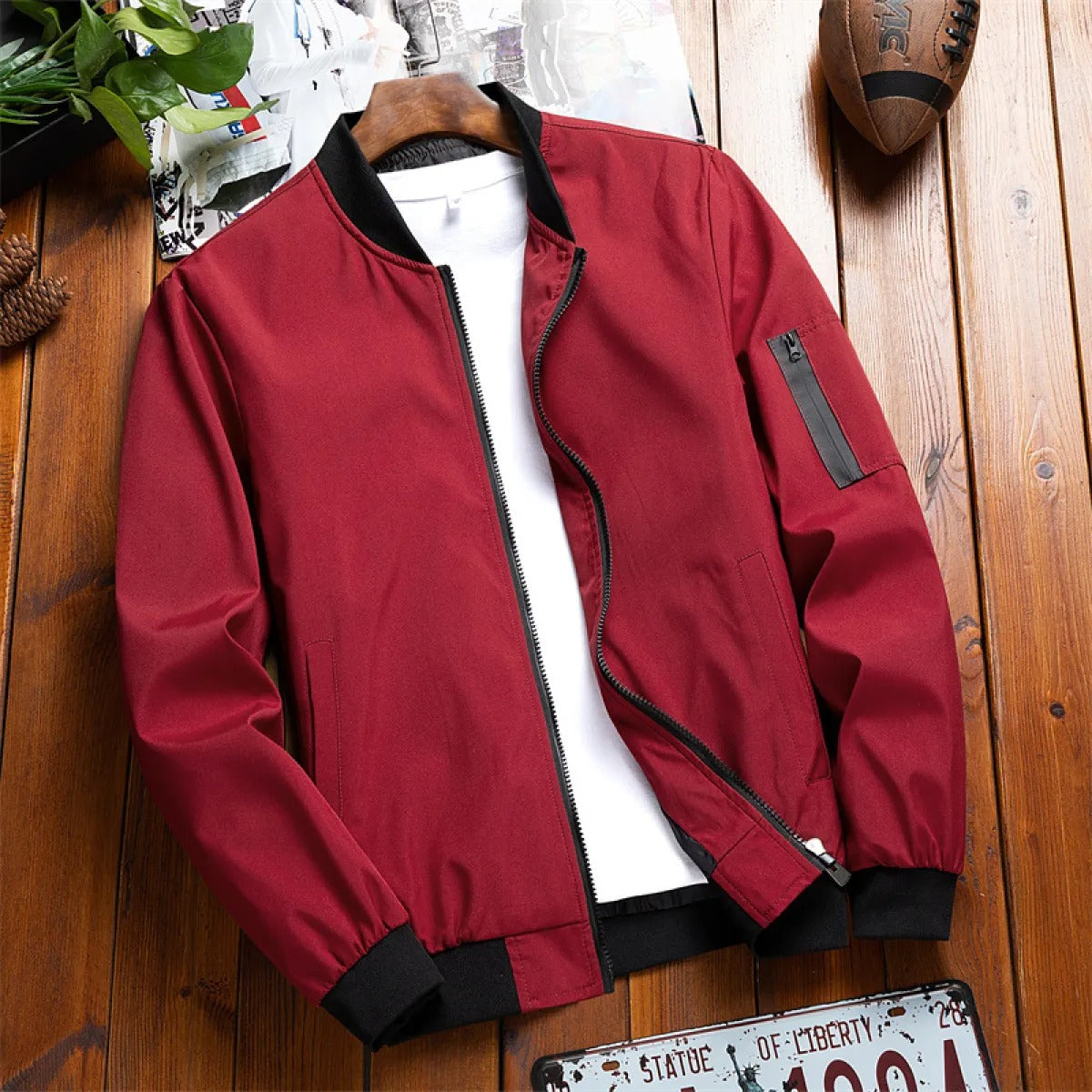 Men's Bomber Jacket Lightweight Summer Casual Outerwear