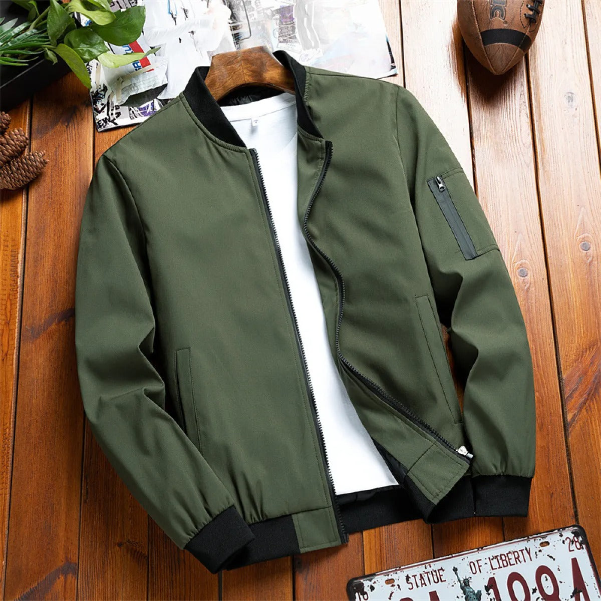 Men's Bomber Jacket Lightweight Summer Casual Outerwear