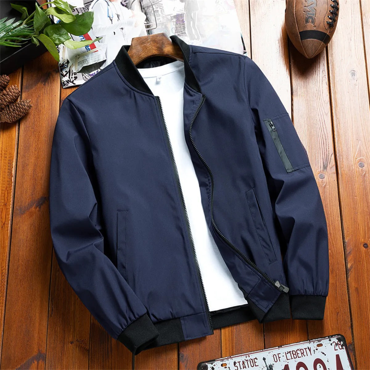 Men's Bomber Jacket Lightweight Summer Casual Outerwear