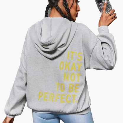 Women's Motivational Quote Oversized Streetwear Hoodie Pullover - Y2K Hip Hop Style