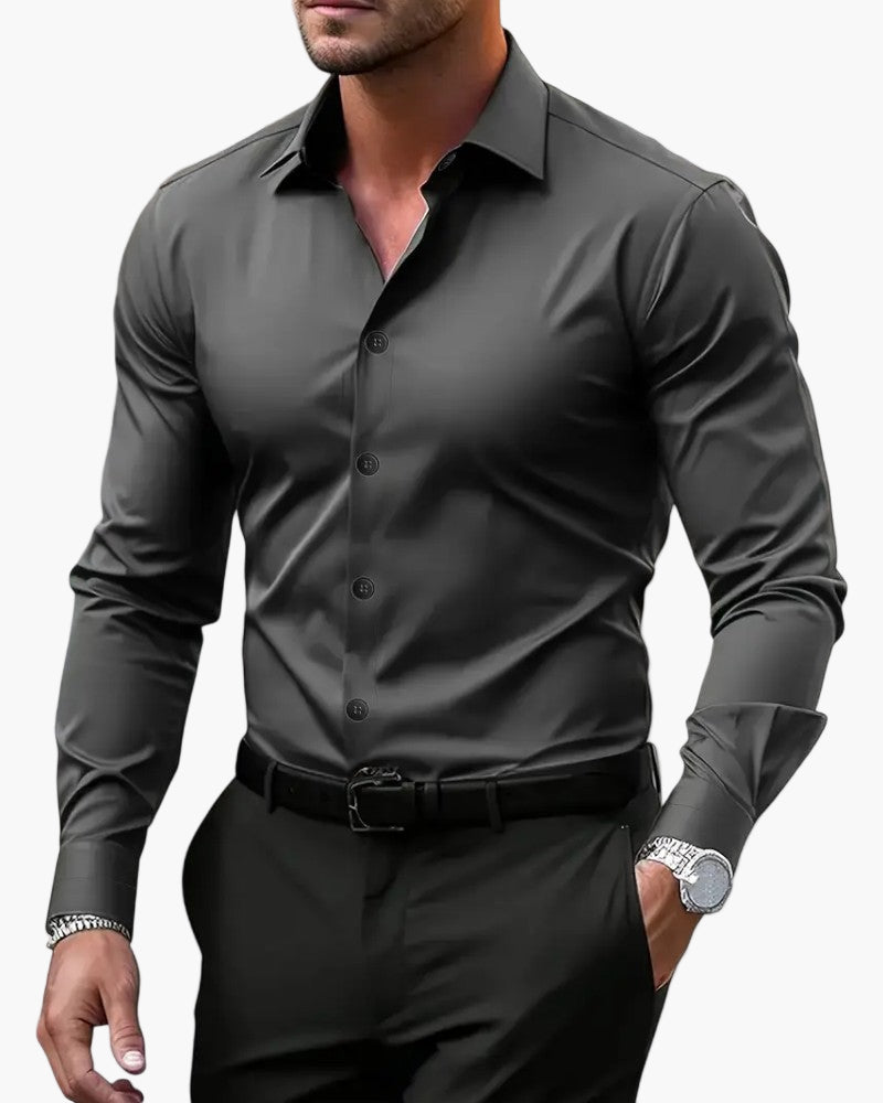 Men's Slim Fit Long Sleeve Dress Shirt for Business and Evening Wear