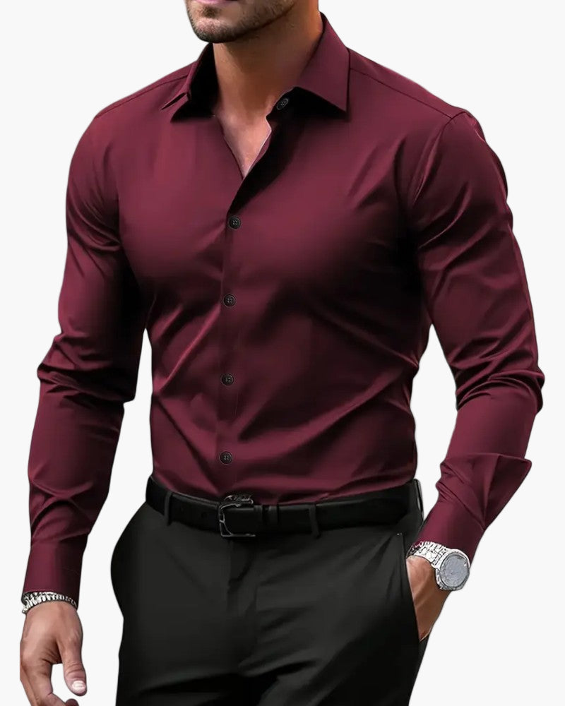 Men's Slim Fit Long Sleeve Dress Shirt for Business and Evening Wear