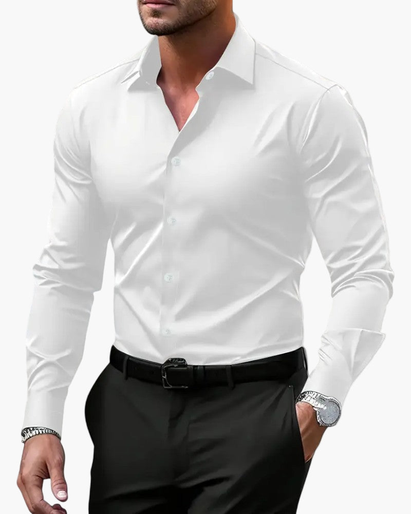 Men's Slim Fit Long Sleeve Dress Shirt for Business and Evening Wear