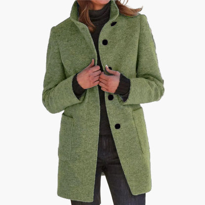 Women’s Elegant Mid-Length Coat – Timeless Outerwear for Everyday and Office Wear