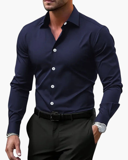 Men's Slim Fit Long Sleeve Dress Shirt for Business and Evening Wear