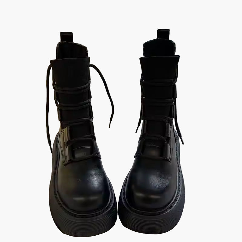 Women's Platform Lace-Up High Top Sneakers Fashion Casual Shoes