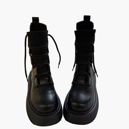 Women's Platform Lace-Up High Top Sneakers Fashion Casual Shoes