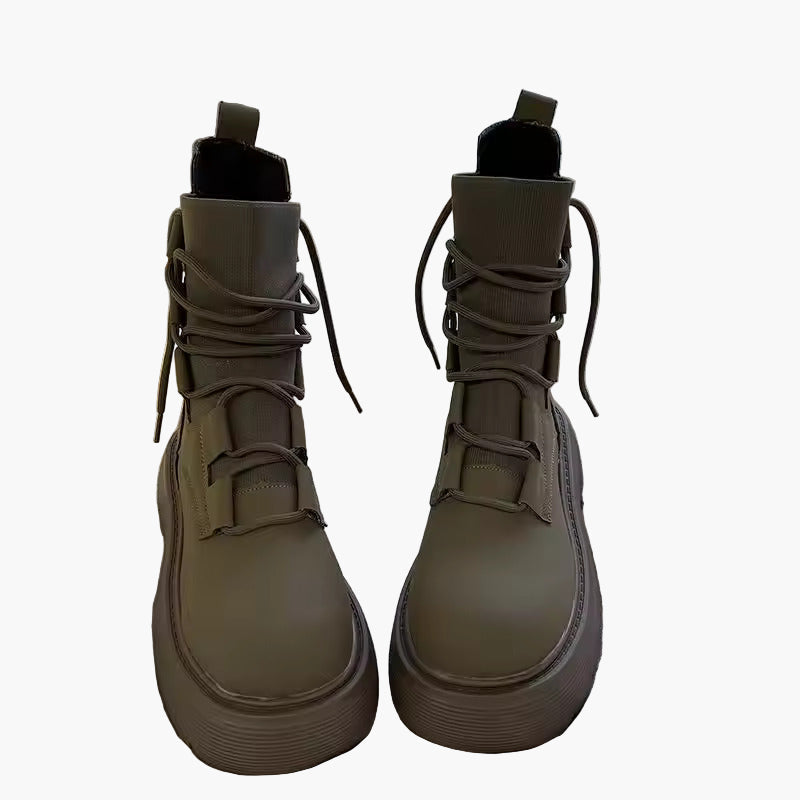 Women's Platform Lace-Up High Top Sneakers Fashion Casual Shoes