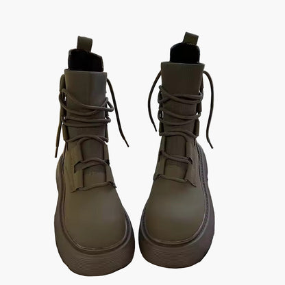 Women's Platform Lace-Up High Top Sneakers Fashion Casual Shoes